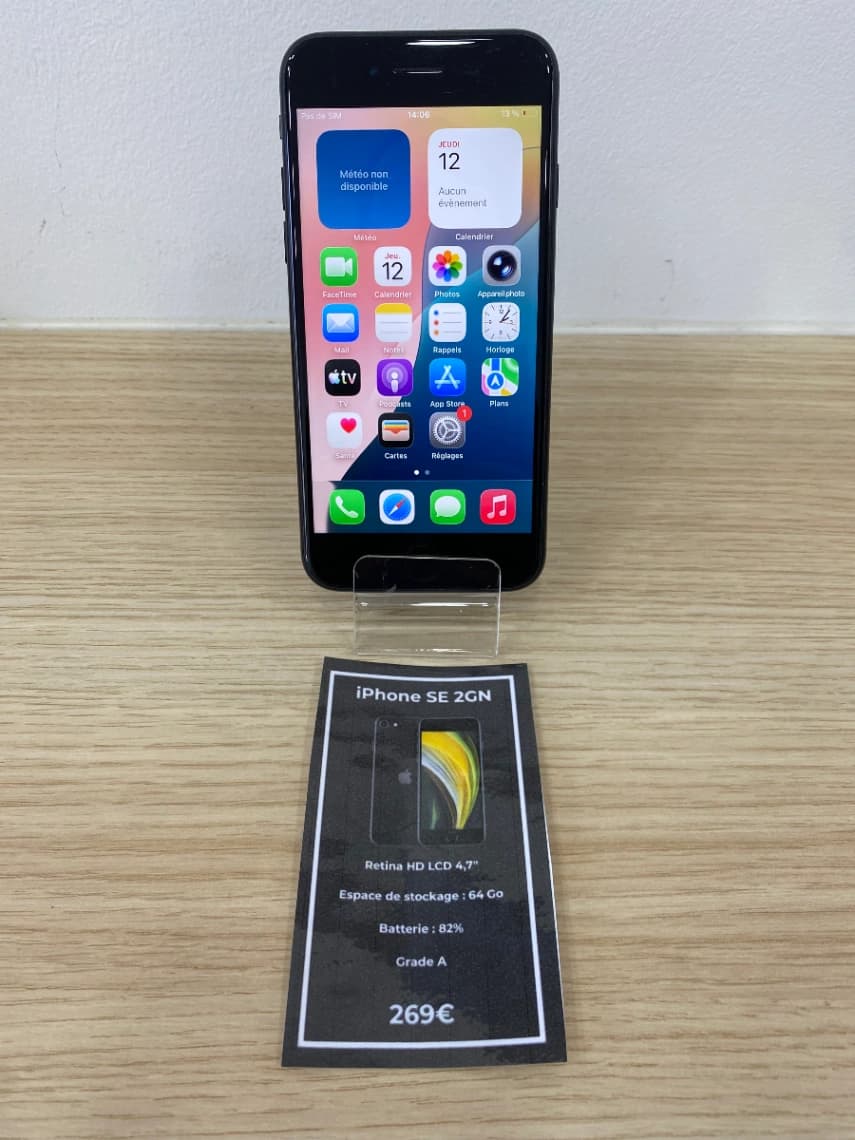 iPhone SE 2GN - 64 GO - Batterie 82 % - Grade A