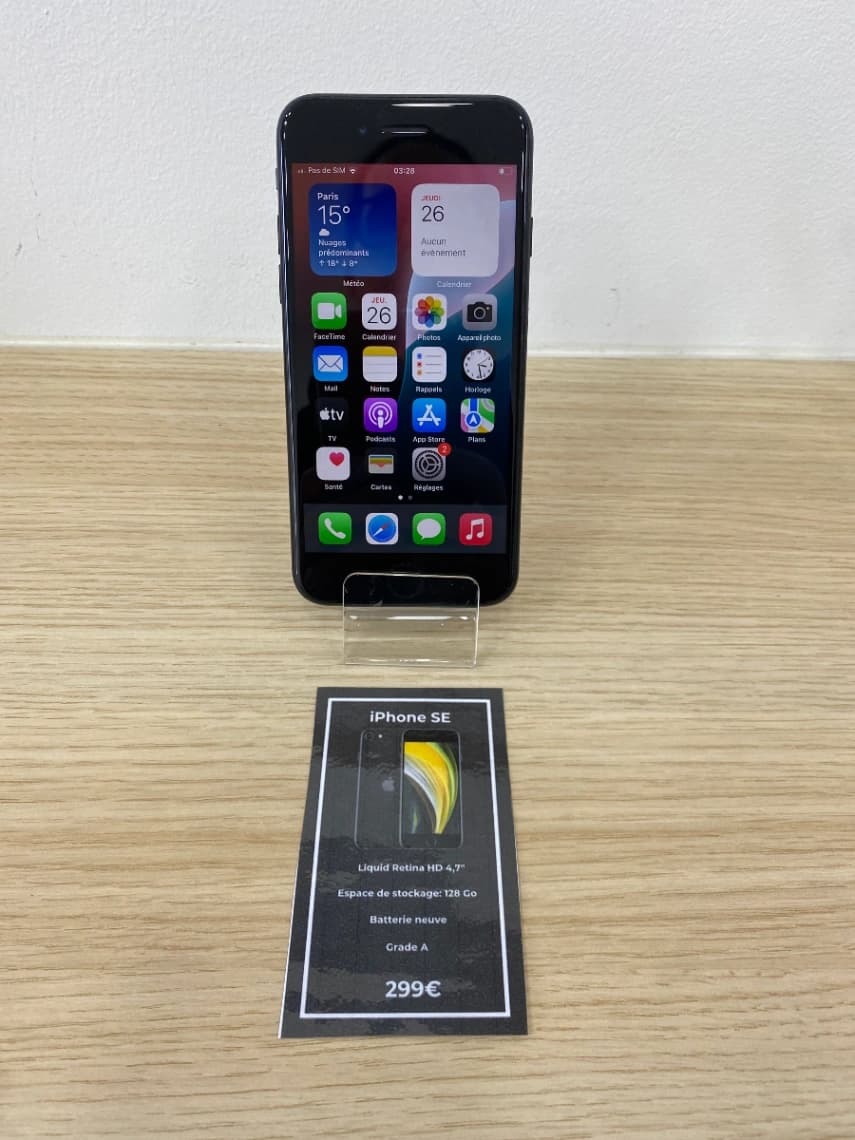 iPhone SE 2GN - 128 GO - Batterie neuve - Grade A